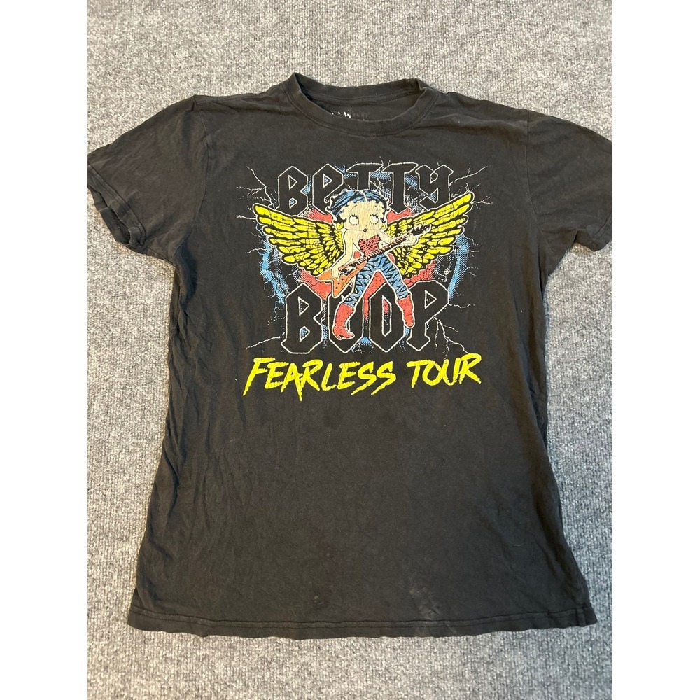 Betty Boop T-Shirt Womens Size S Black Fearless Tour Graphic Short Sleeve Tee
